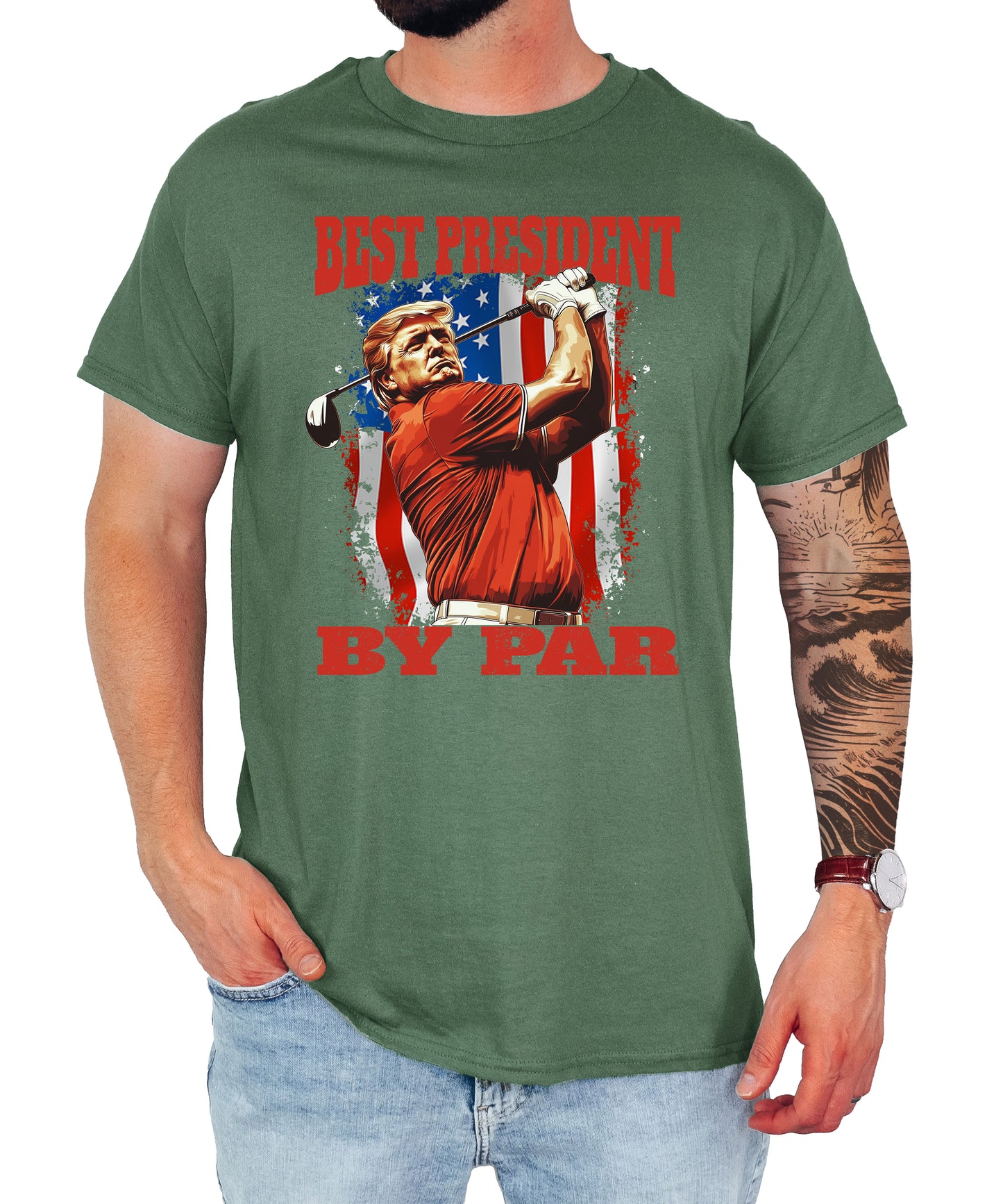Trump Golf ‘Best Presidents by Par’ Shirt – Funny Patriotic Golf Apparel Unisex Classic Tee