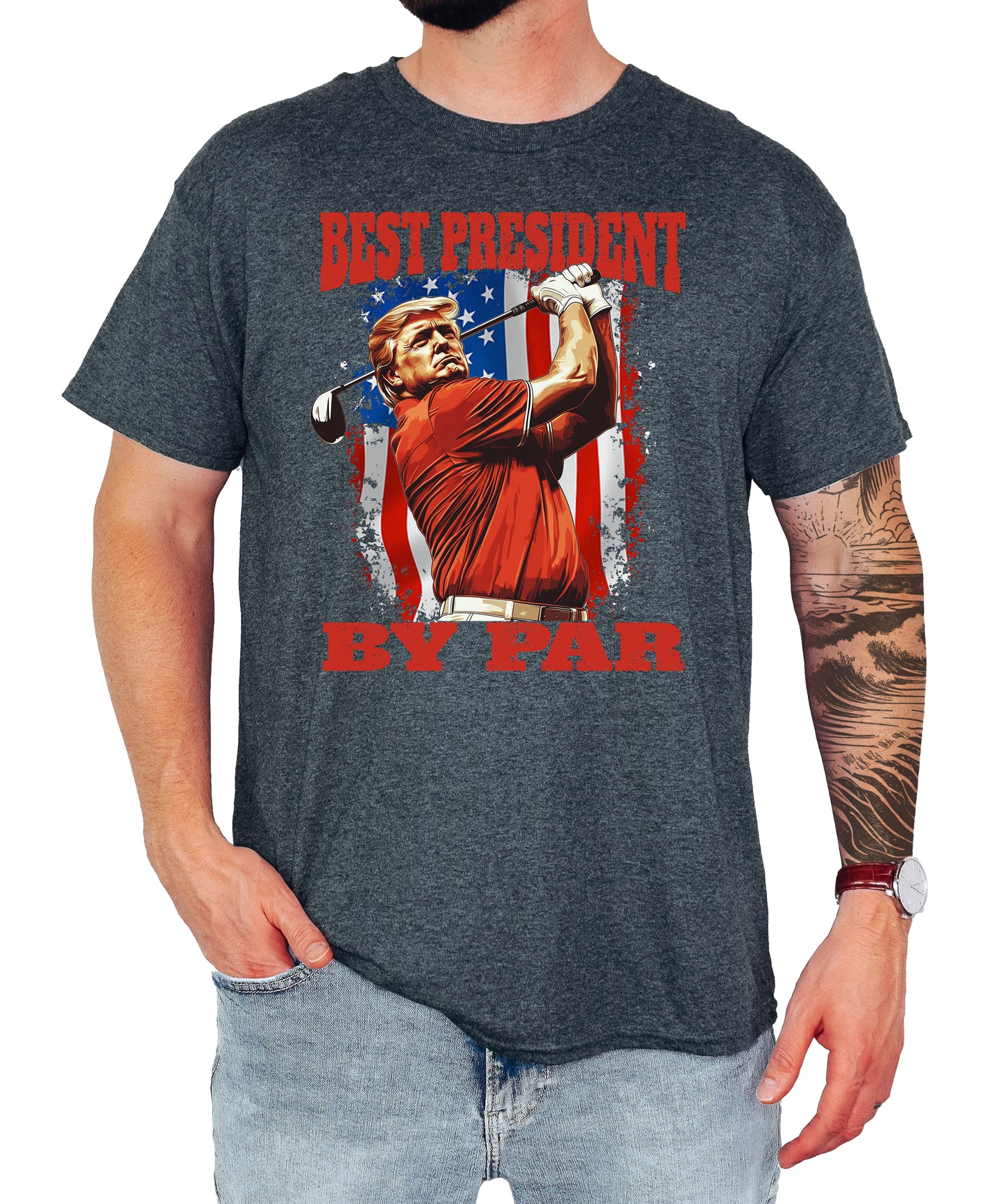 Trump Golf ‘Best Presidents by Par’ Shirt – Funny Patriotic Golf Apparel Unisex Classic Tee