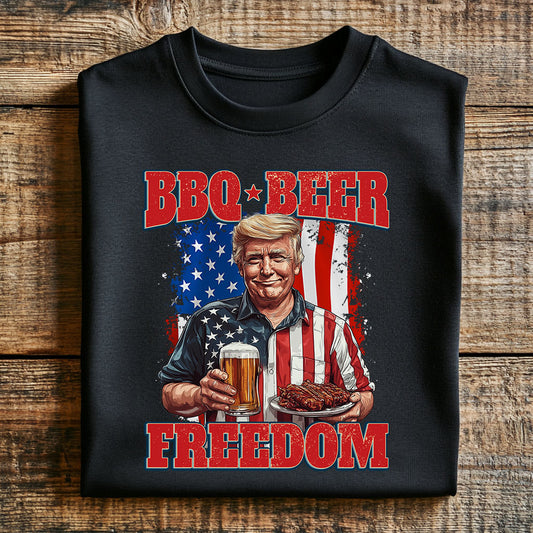 Patriotic Trump Independence Day Shirt, 4th of July BBQ Beer Freedom Unisex Classic Tee