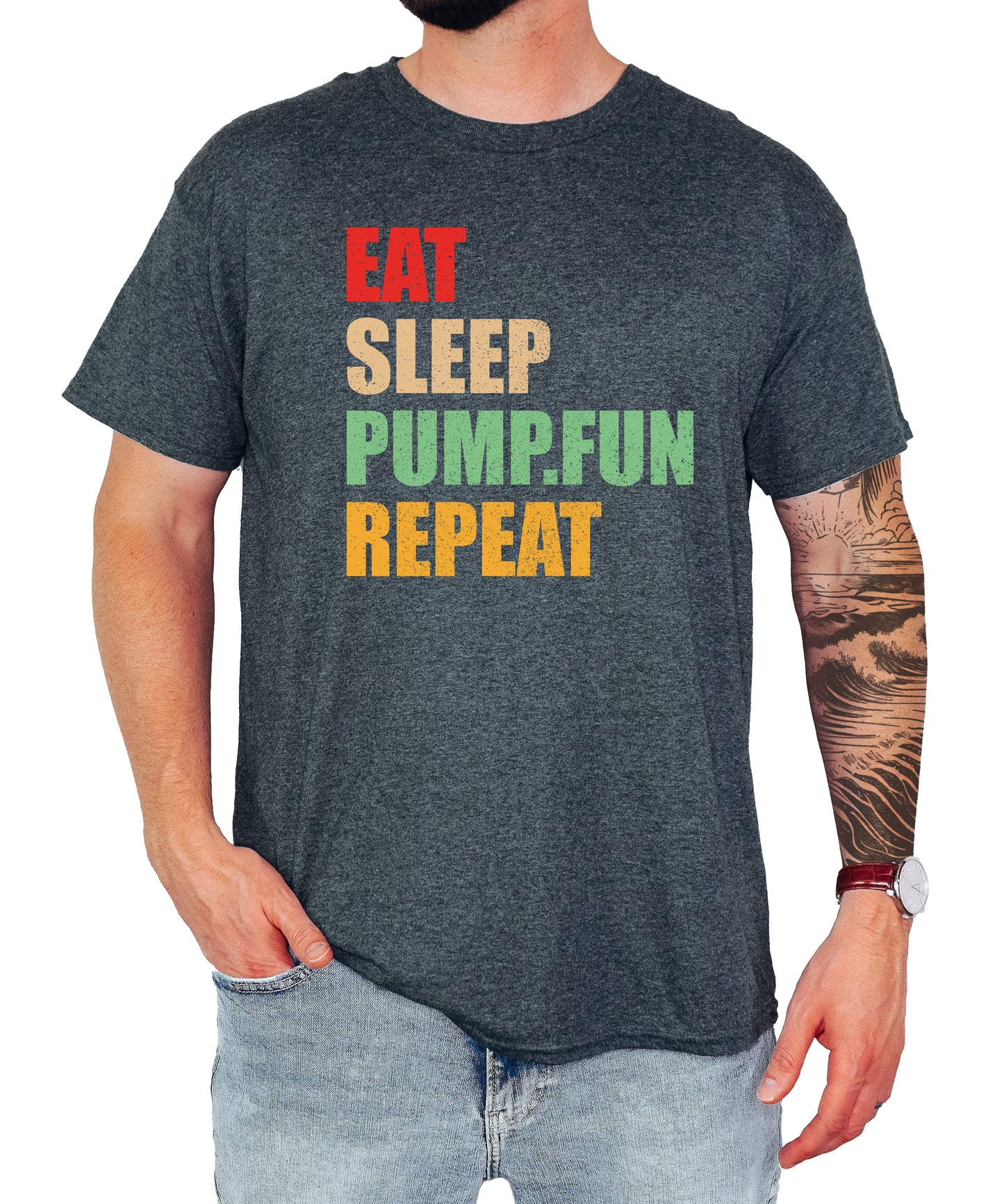 Funny Eat Sleep Pump.fun Repeat Unisex Classic Shirt