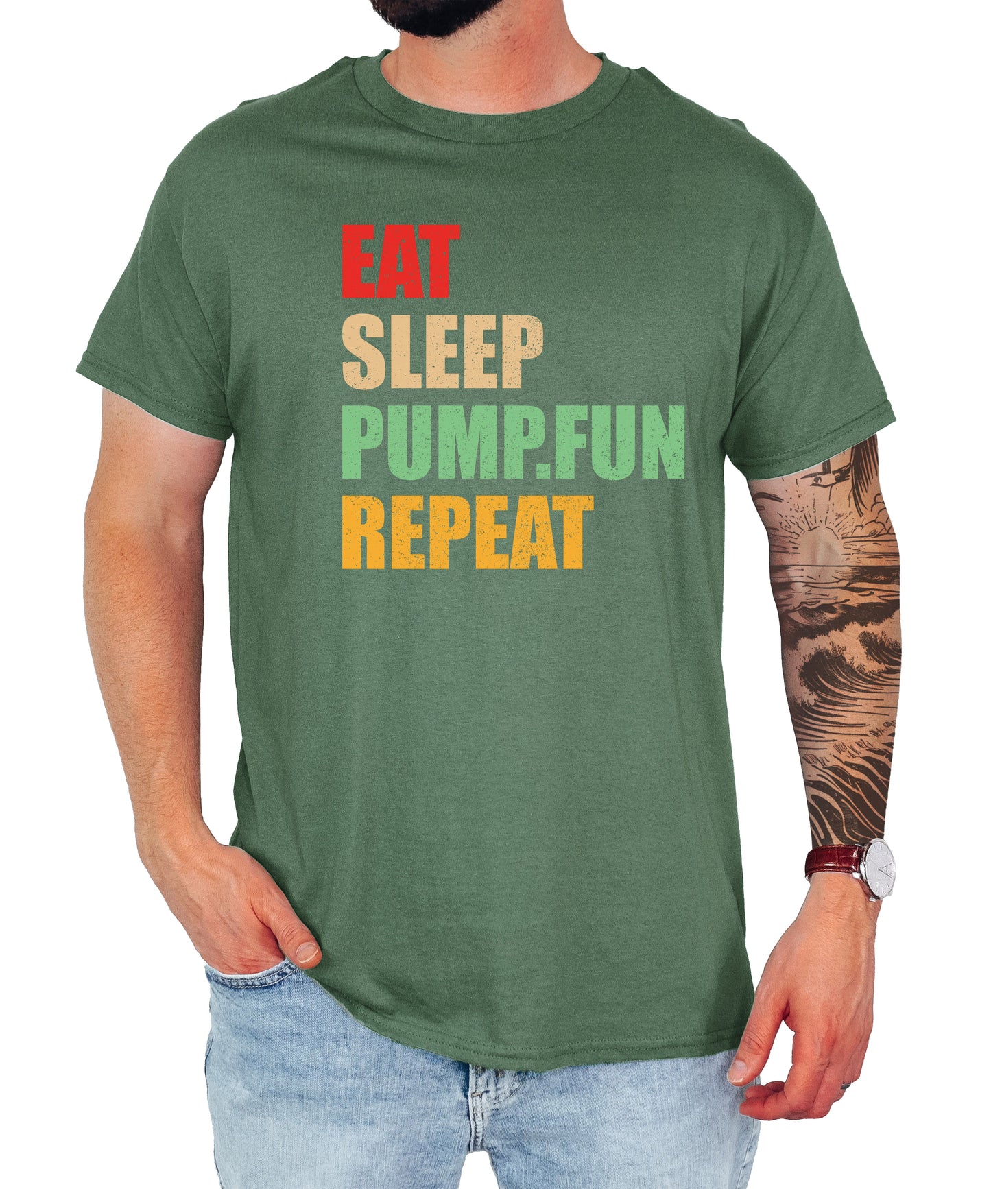 Funny Eat Sleep Pump.fun Repeat Unisex Classic Shirt