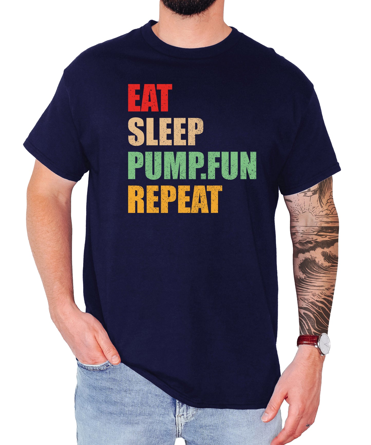 Funny Eat Sleep Pump.fun Repeat Unisex Classic Shirt