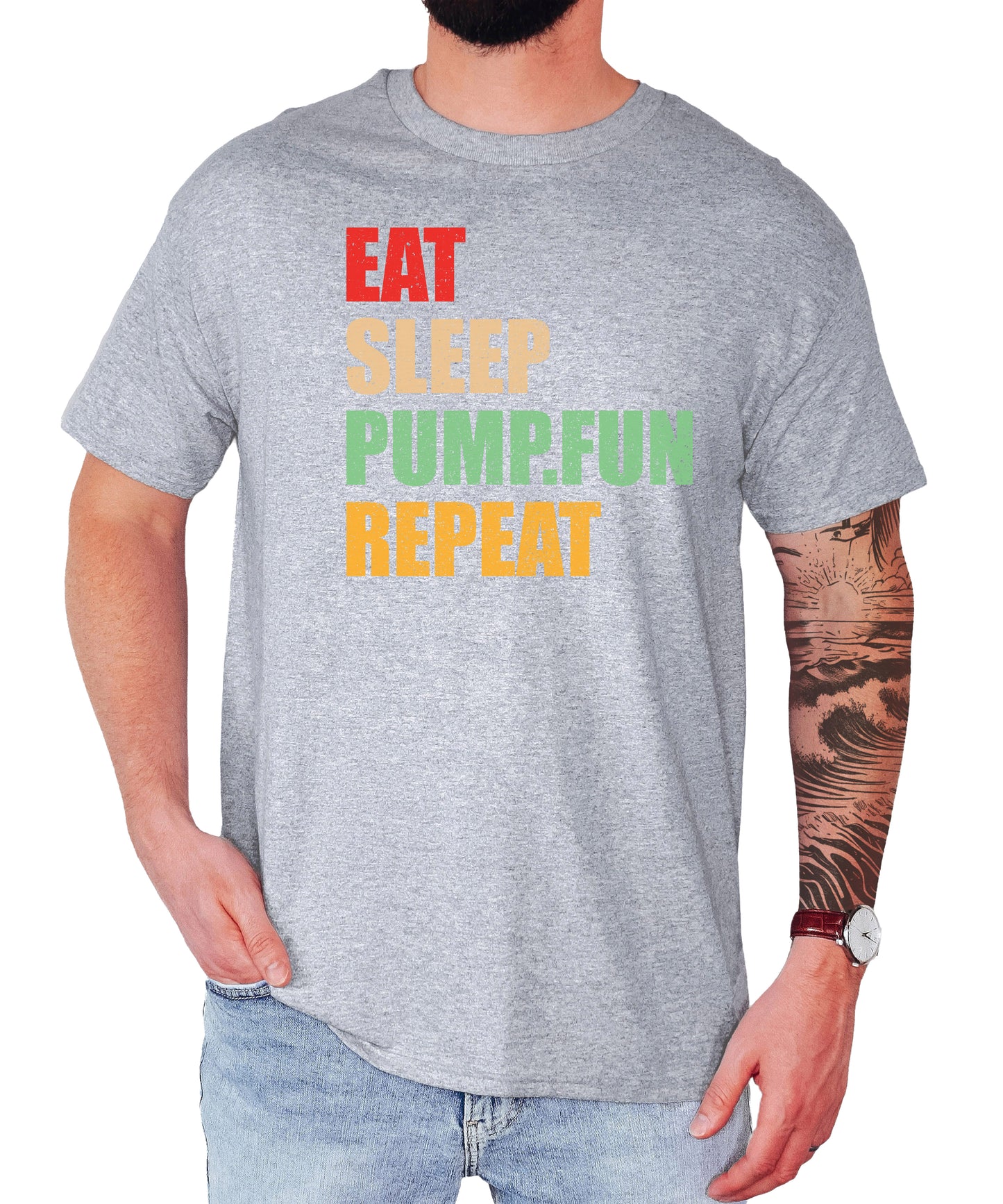 Funny Eat Sleep Pump.fun Repeat Unisex Classic Shirt